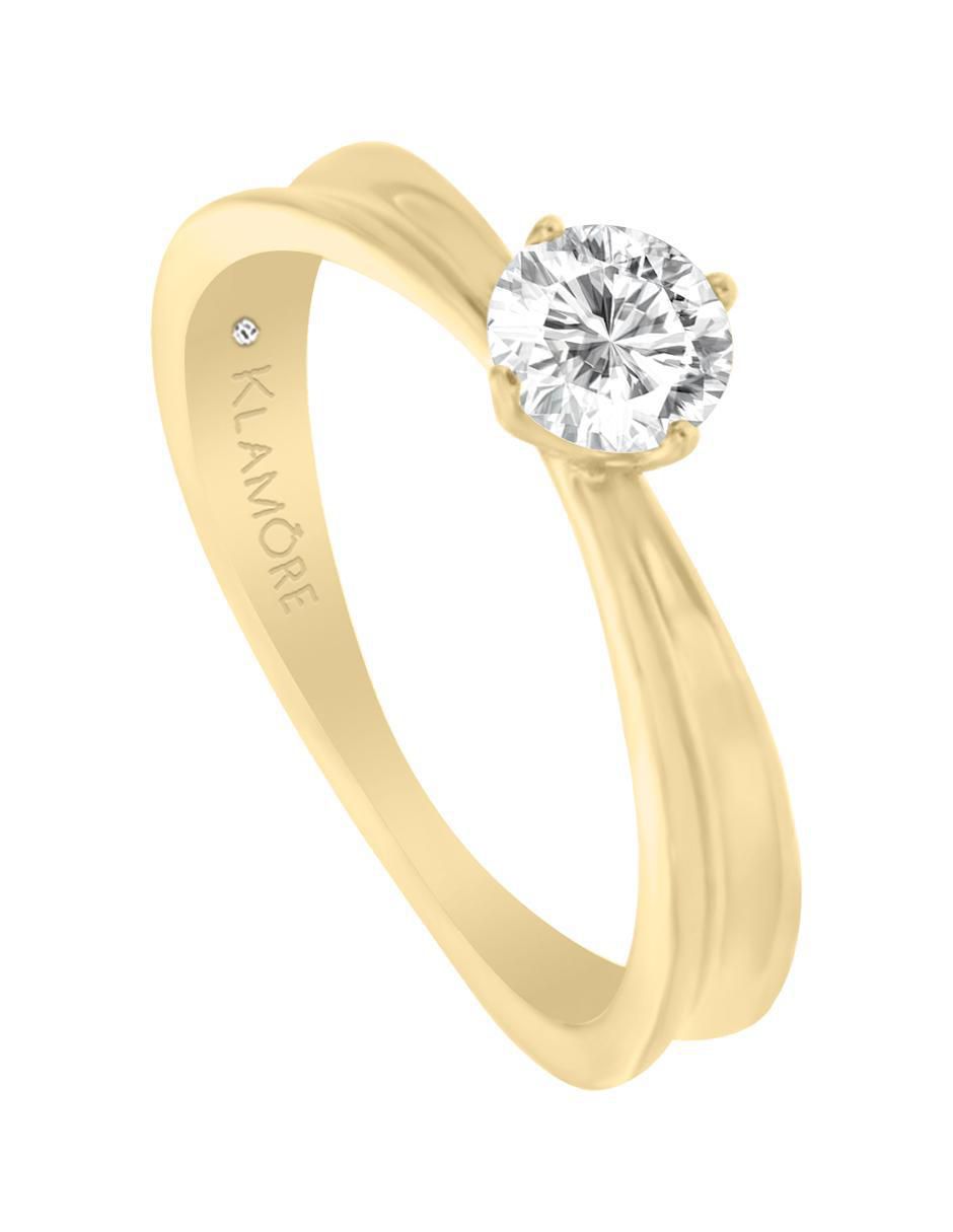 Solitario de oro 14 k Wendy diamante 2