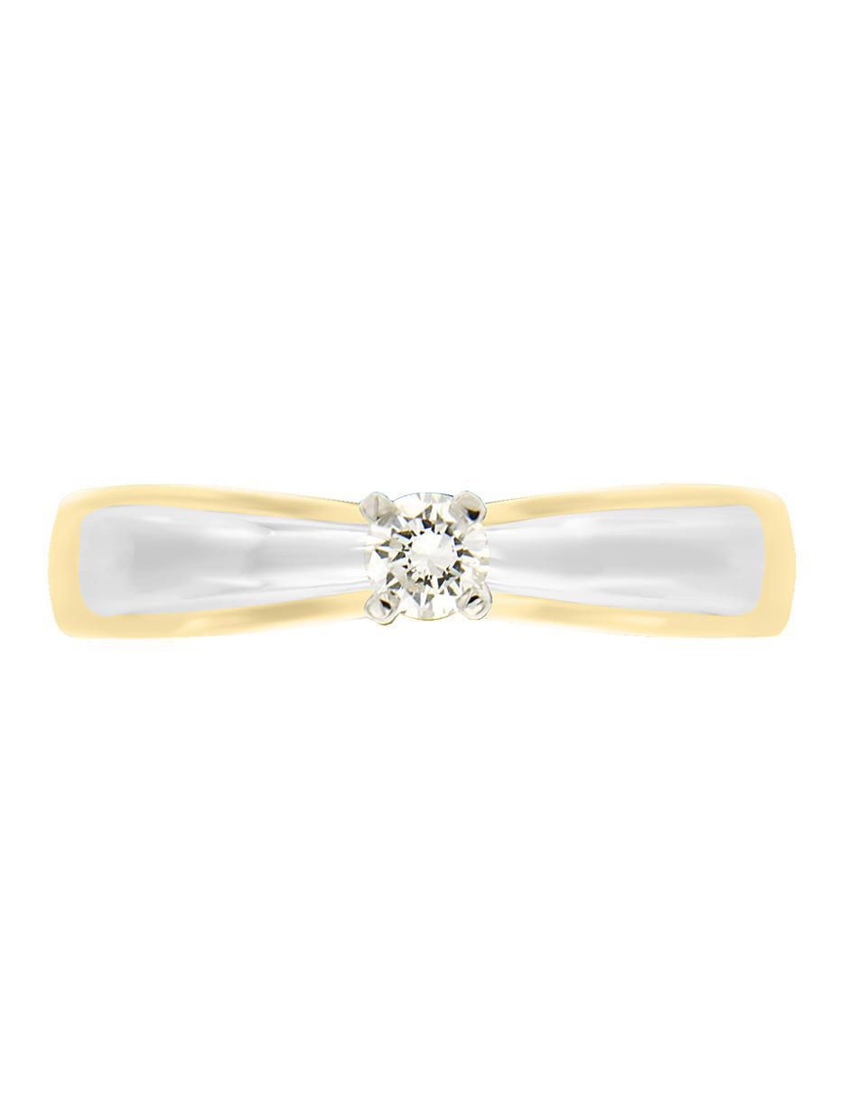 Solitario de oro 14 k Kira diamante