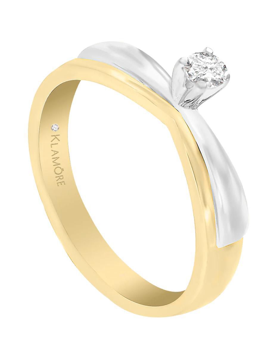Solitario "de" oro 14 k klamore kira diamante