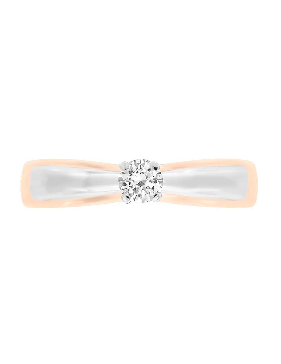 Solitario de oro 14 k Kira diamante