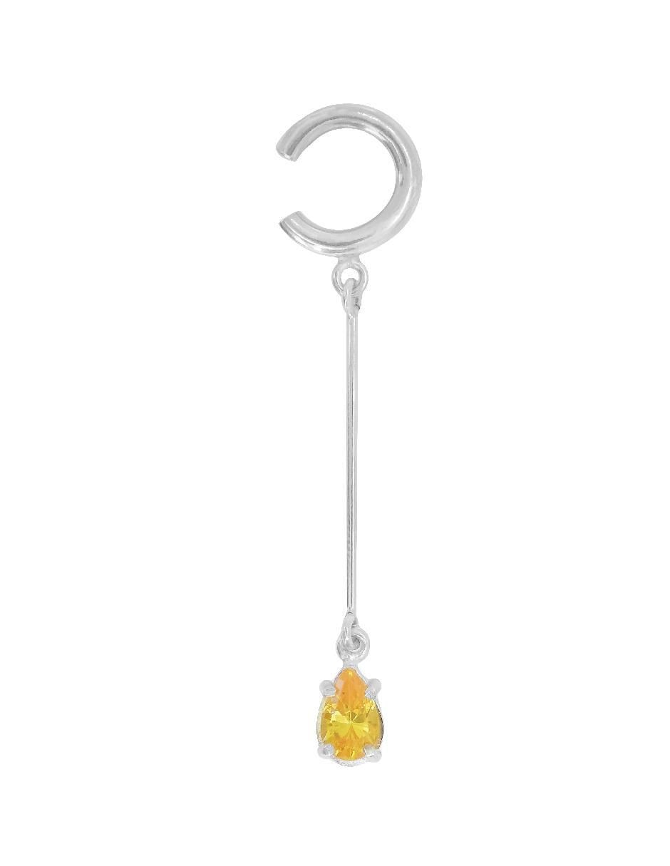 Aretes de gota de plata P 925 con acabado plateado zirconia