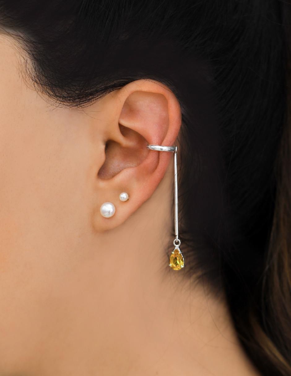 Ear cuff "de (si aplica)" gota no aplica teresa díaz joyería mexicana básicos modernos "de" plata p 925 "con acabado" plateado zirconia