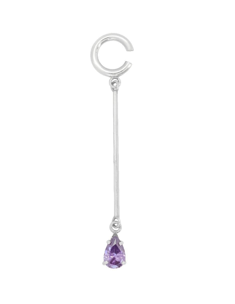 Aretes de gota de plata P 925 con acabado plateado zirconia