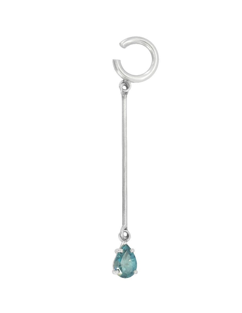 Aretes de gota de plata P 925 con acabado plateado zirconia