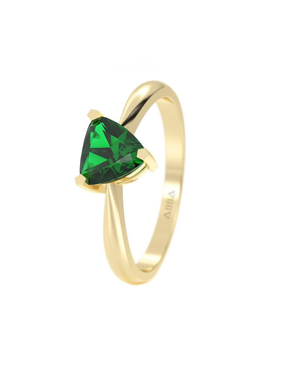Anillo de compromiso "de" oro 14 k abba joyas sin familia zirconia