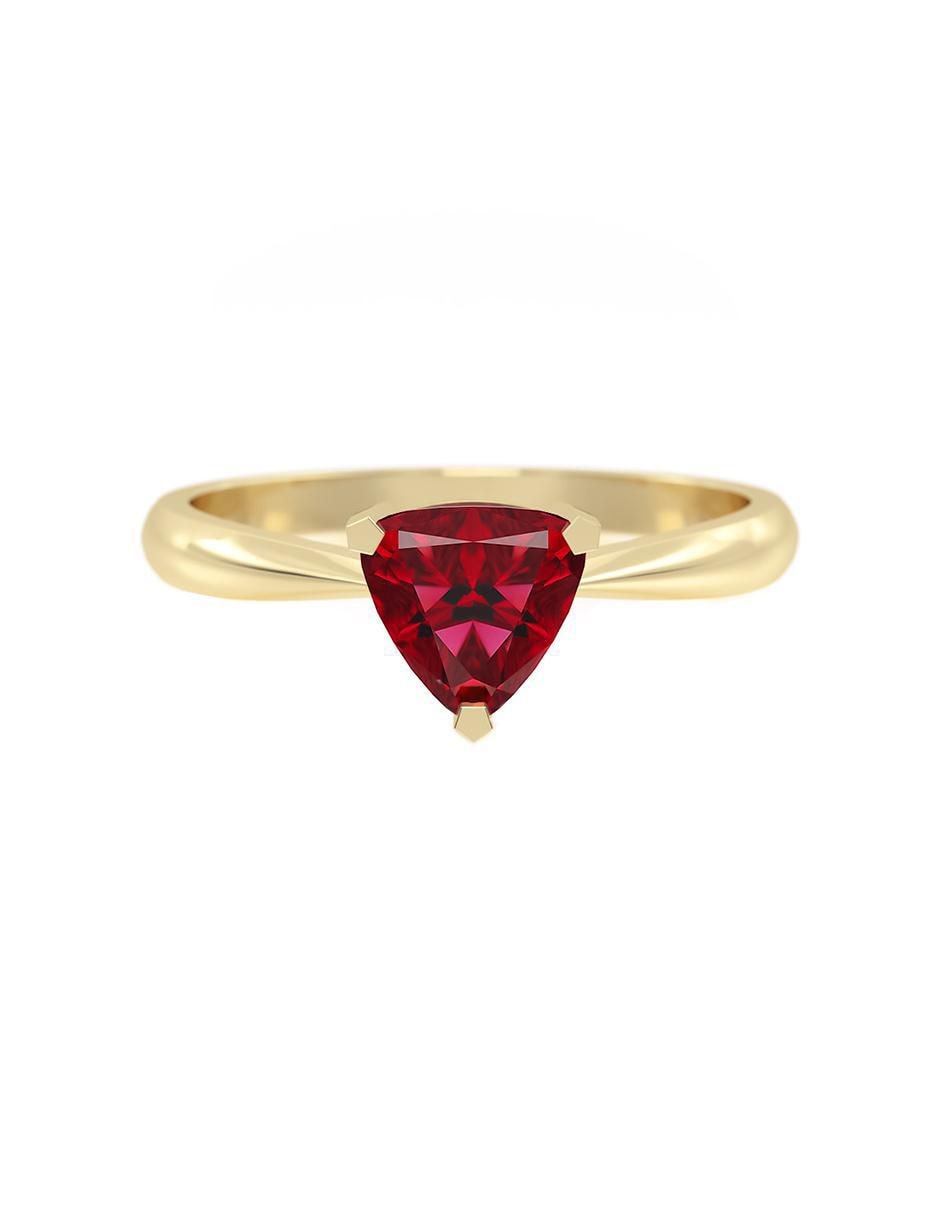 Anillo de compromiso de oro 14 K zirconia