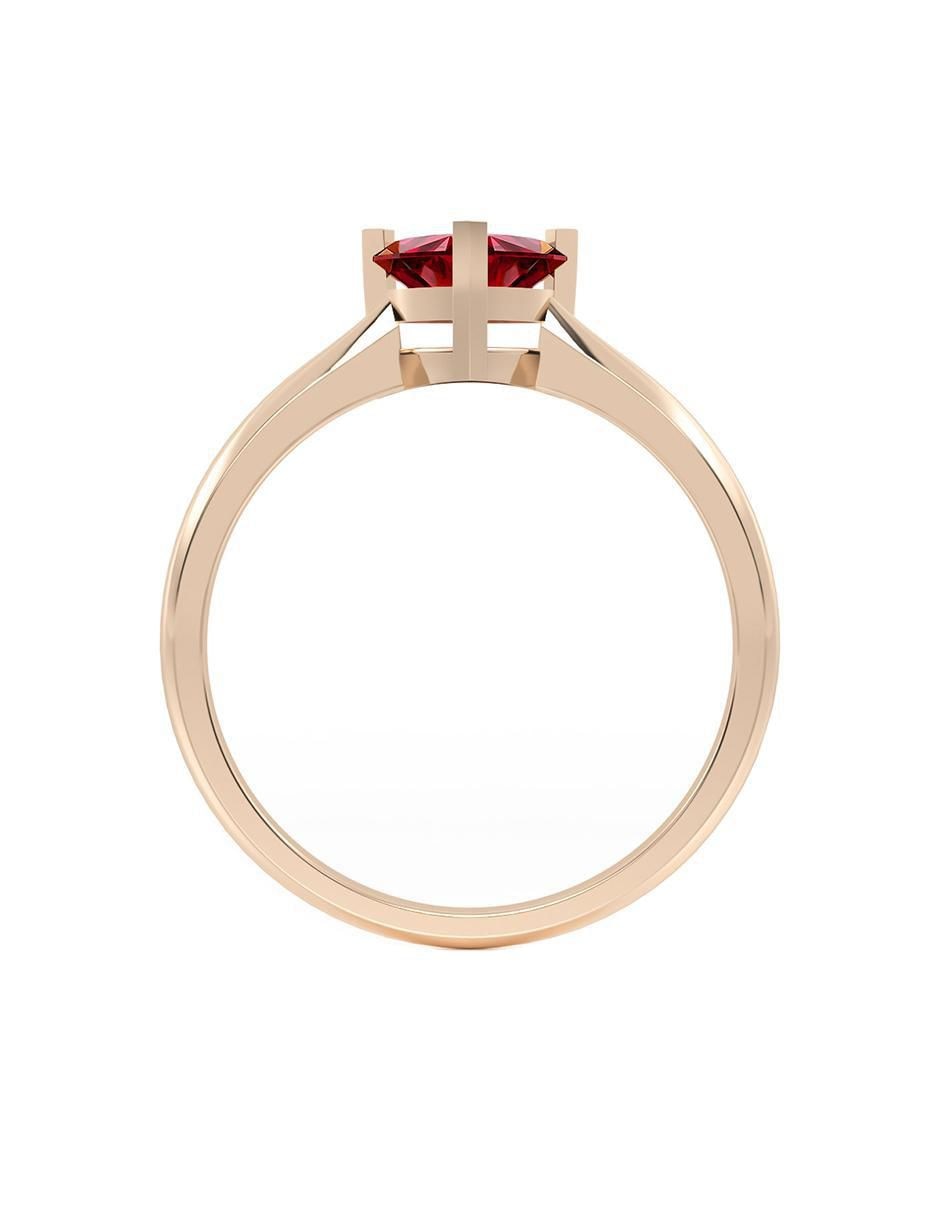 Anillo de compromiso de oro 14 K zirconia 3