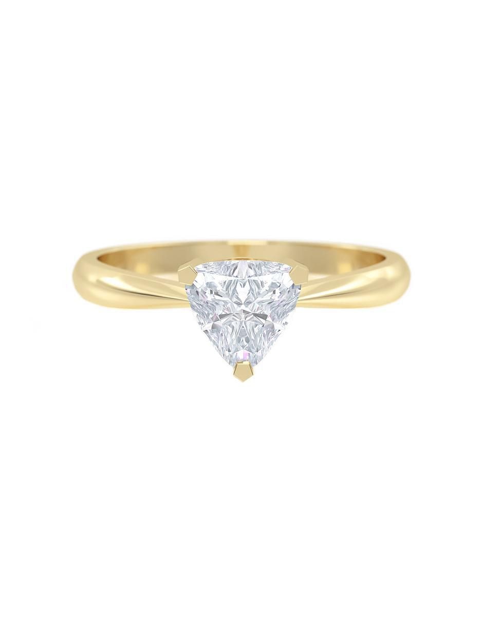 Anillo 10 k de oro zirconia brillante