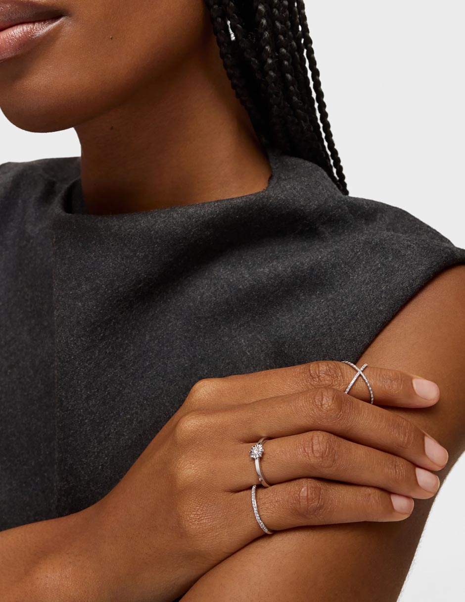 Anillo Les Classiques 18 k de oro blanco diamante pavé 5