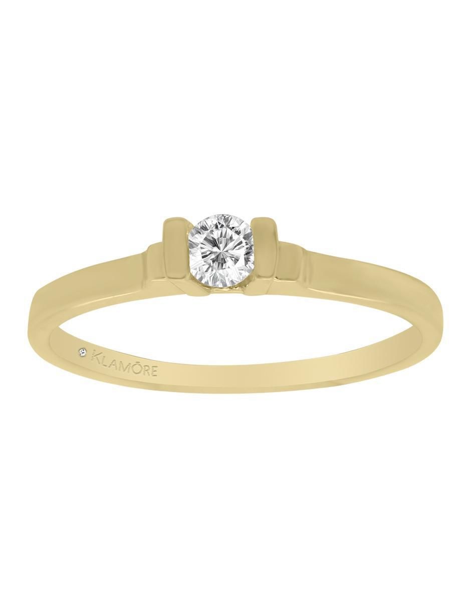 Solitario de oro 14 k Kambri diamante