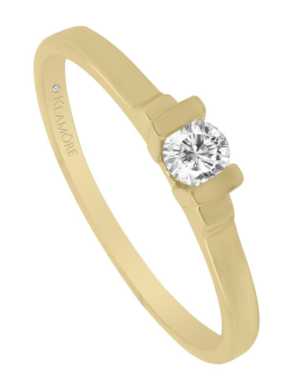 Solitario de oro 14 k Kambri diamante 3