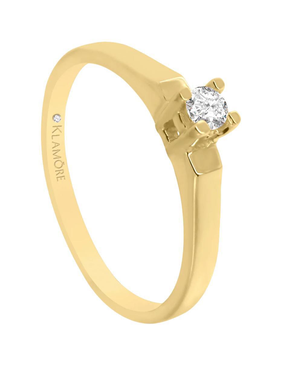 Solitario de oro 14 K Klamore Nubia diamante