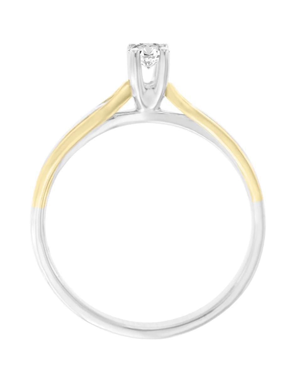 Solitario de oro 14 K Klamore Fabianne diamante