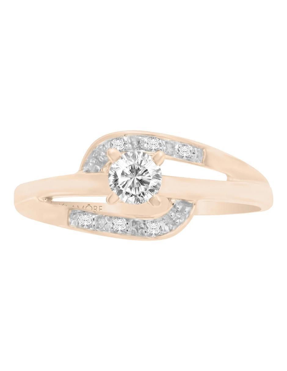 Solitario de oro 14 k Dalia diamante Solitario de oro 14 k Dalia diamante