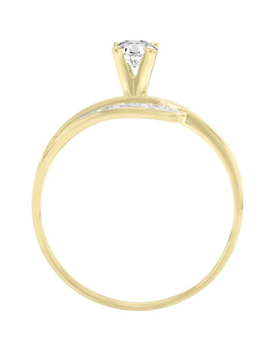 Solitario de oro 14 K Klamore Dalia diamante