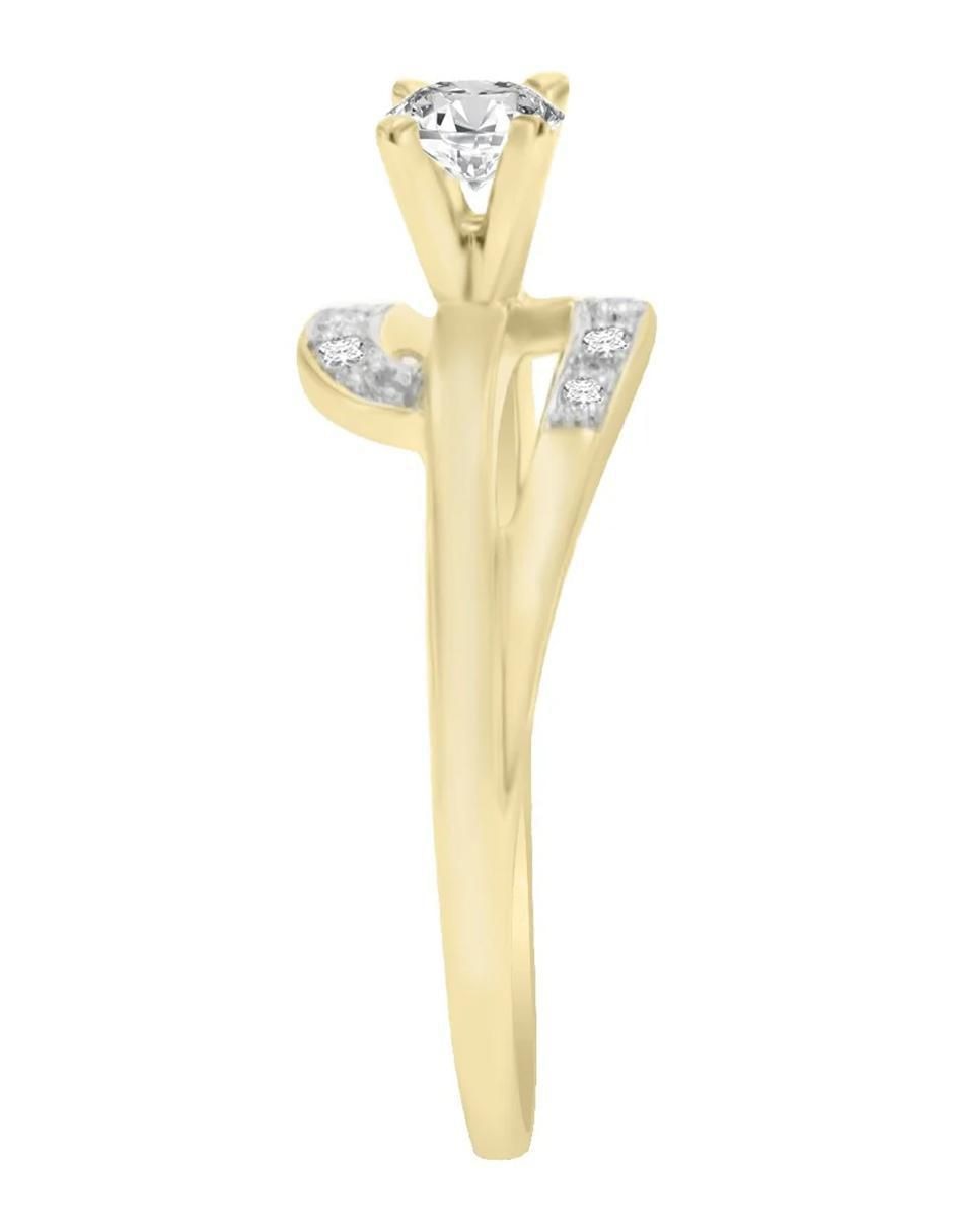 Solitario de oro 14 K Klamore Dalia diamante