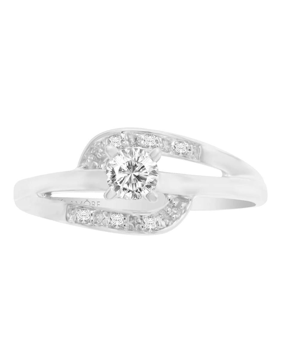 Solitario de oro 14 k Dalia diamante