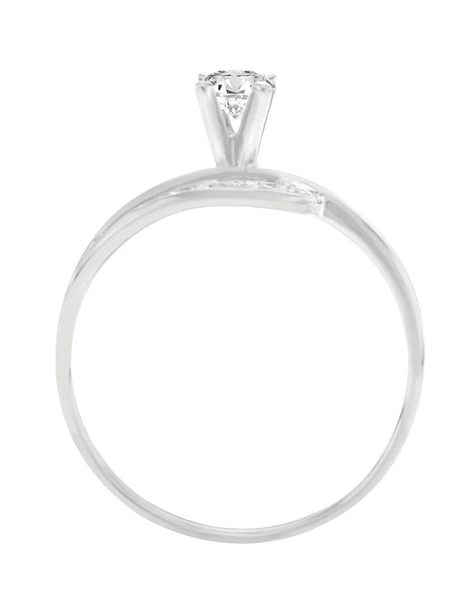 Solitario de oro 14 k Dalia diamante 2