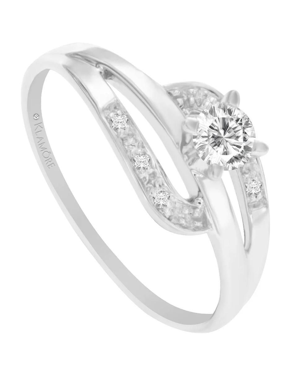 Solitario de oro 14 k Dalia diamante 3
