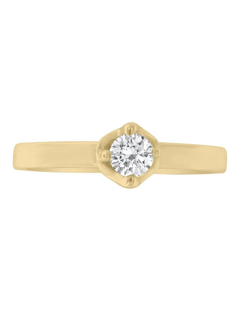 Solitario de oro 14 k Adnya diamante