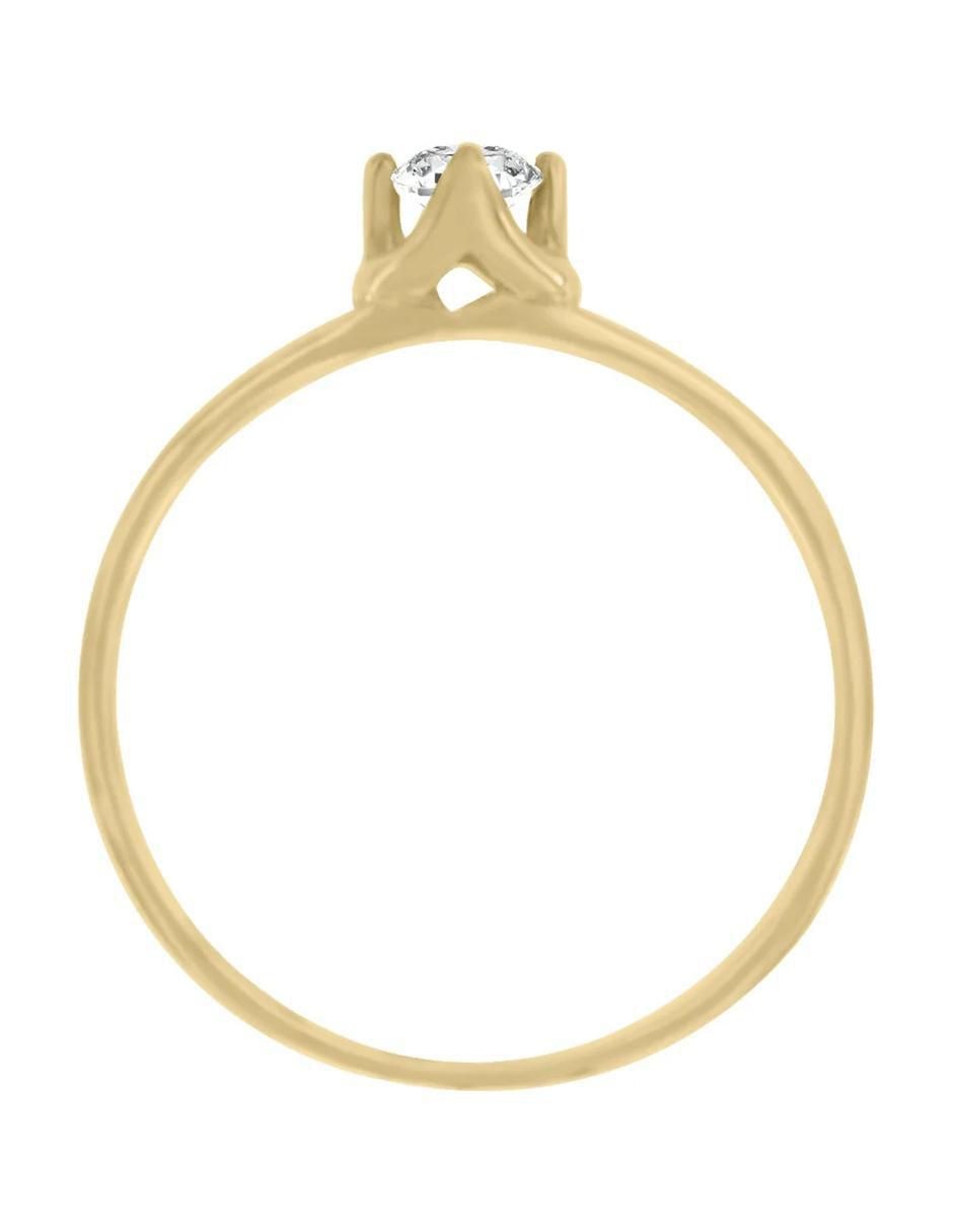 Solitario de oro 14 K Klamore Adnya diamante