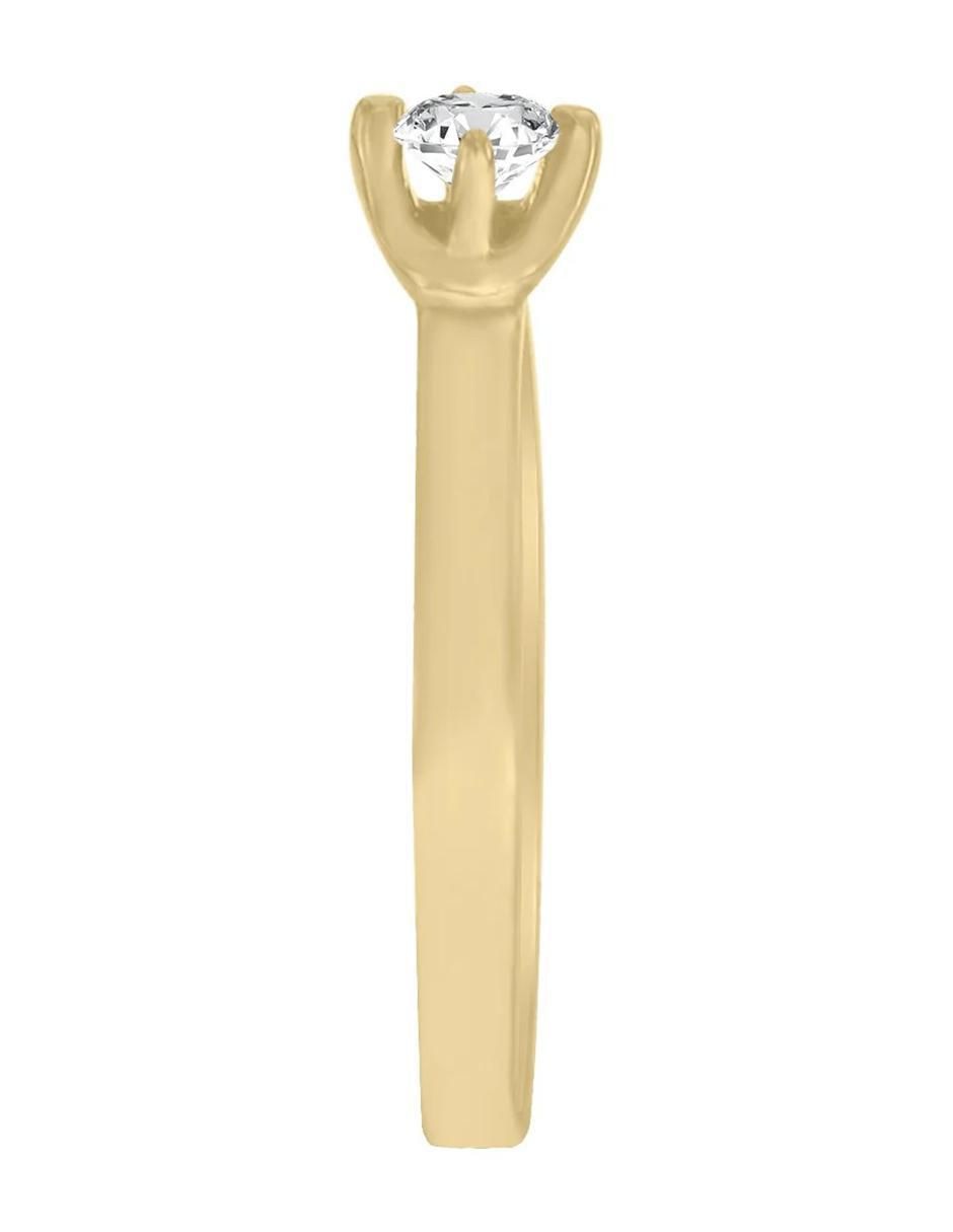 Solitario de oro 14 K Klamore Adnya diamante