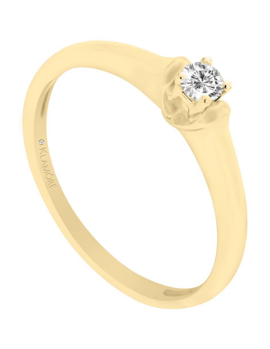 Solitario de oro 14 K Klamore Yessy diamante