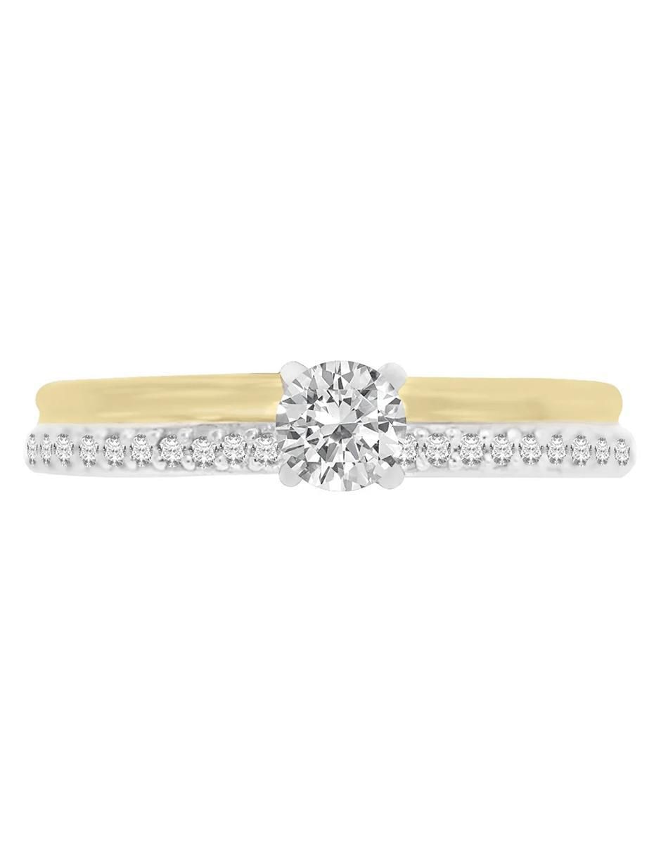 Solitario de oro 14 k Anthea diamante