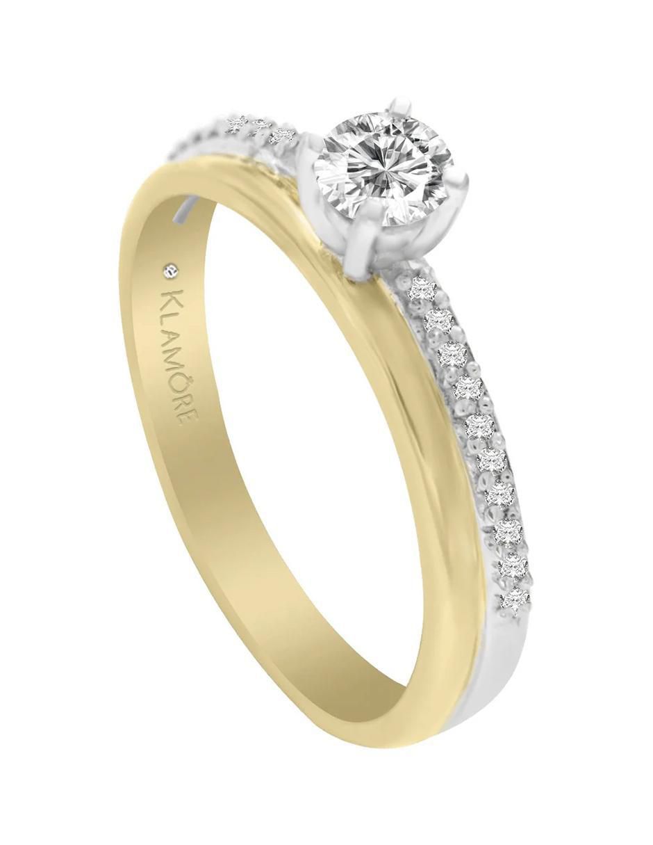 Solitario "de" oro 14 k klamore anthea diamante
