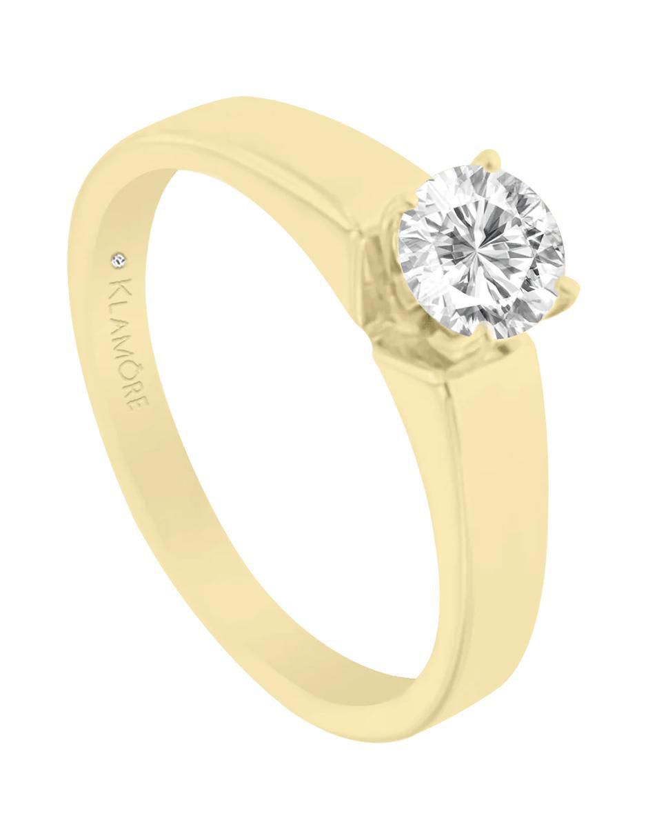 Solitario "de" oro 14 k klamore margot diamante