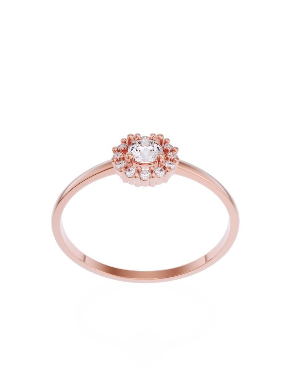 Anillo de compromiso de oro 14 k zirconia 2