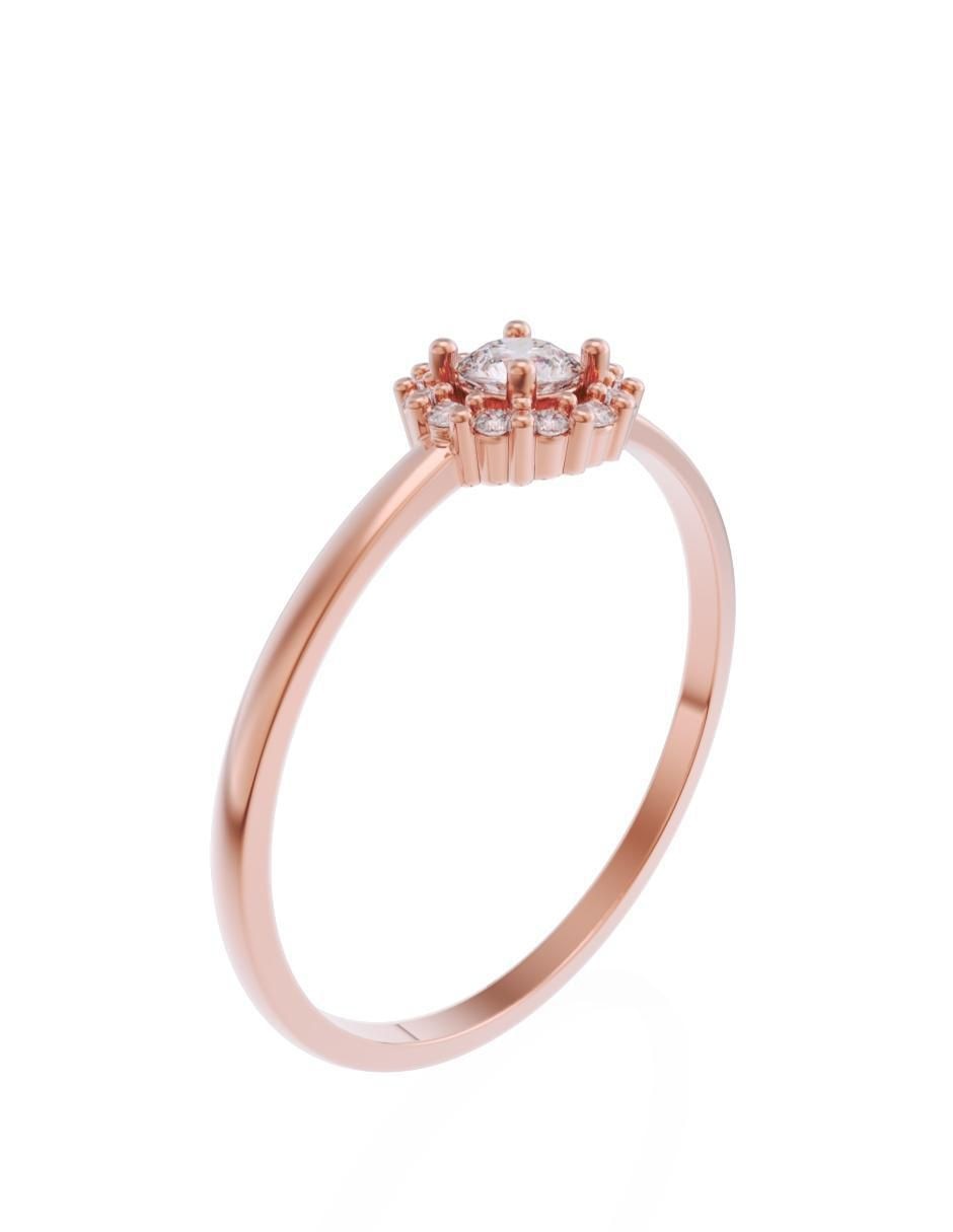 Anillo de compromiso de oro 14 k zirconia 3