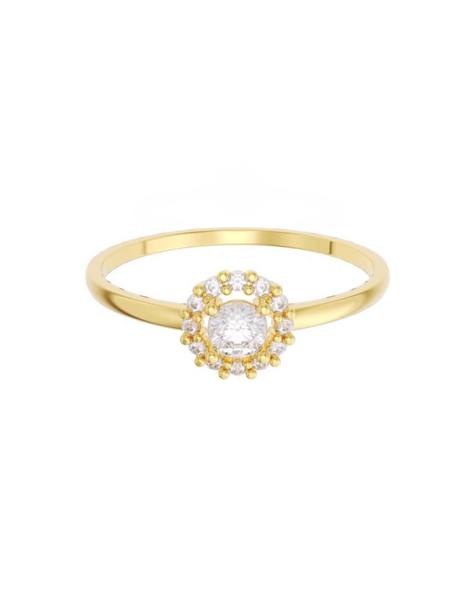 Anillo de compromiso de oro 14 k zirconia