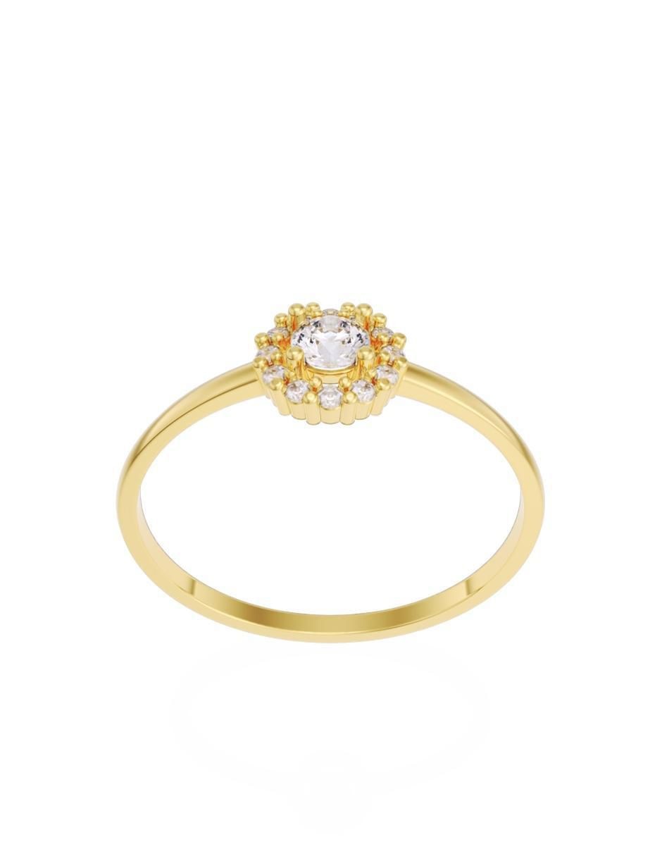 Anillo de compromiso "de" oro 14 k fonelli sin familia zirconia