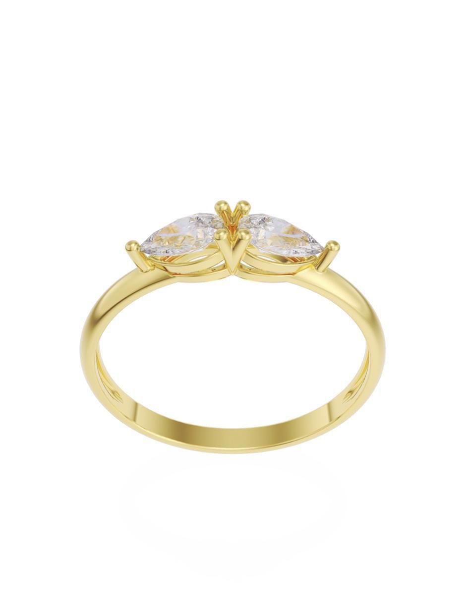 Anillo de compromiso de oro 14 K Fonelli zirconia