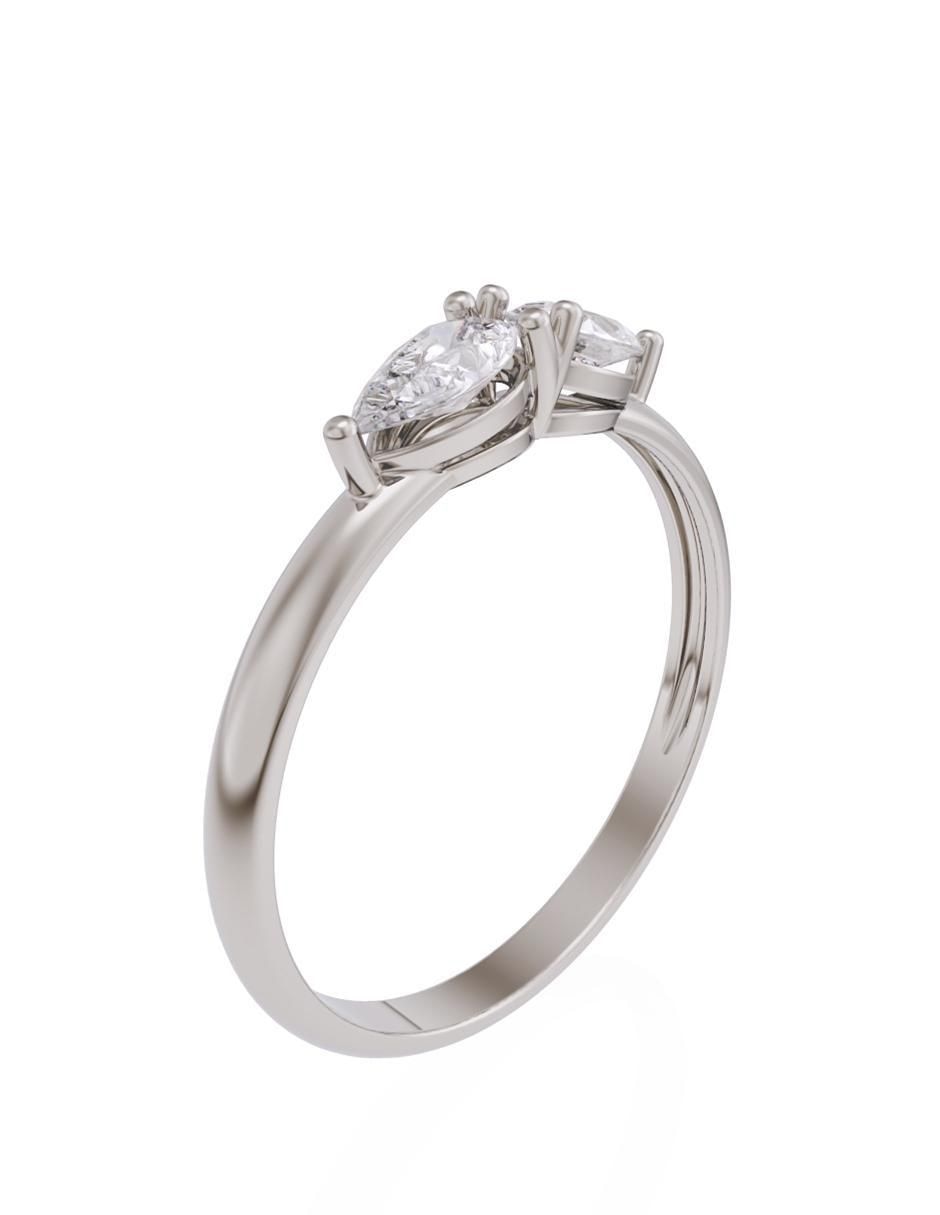 Anillo de compromiso de oro 14 k zirconia 2