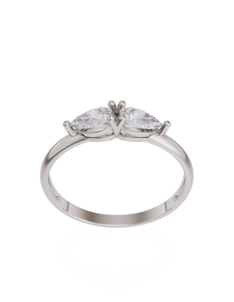 Anillo de compromiso de oro 14 k zirconia 3