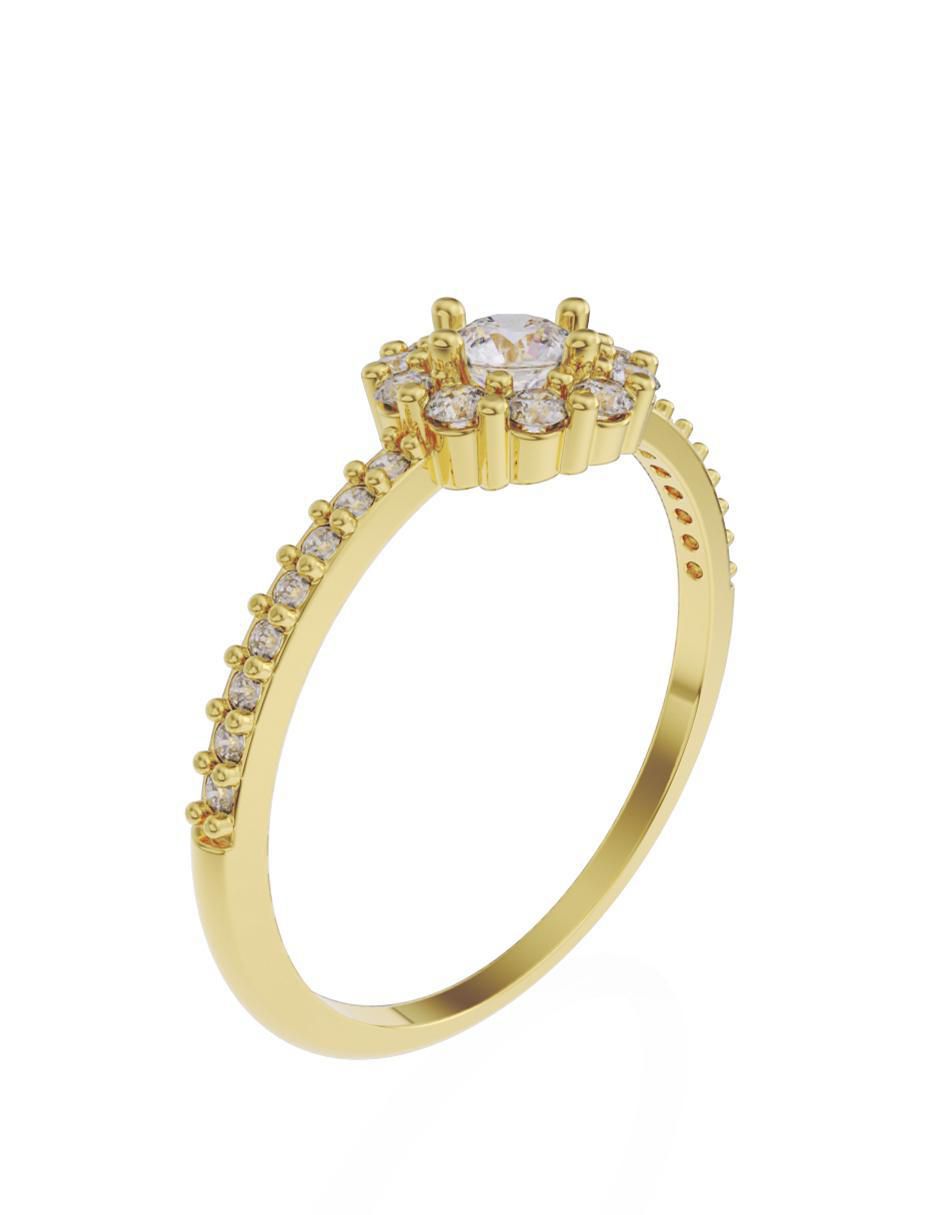 Anillo de compromiso de oro 14 K Fonelli zirconia