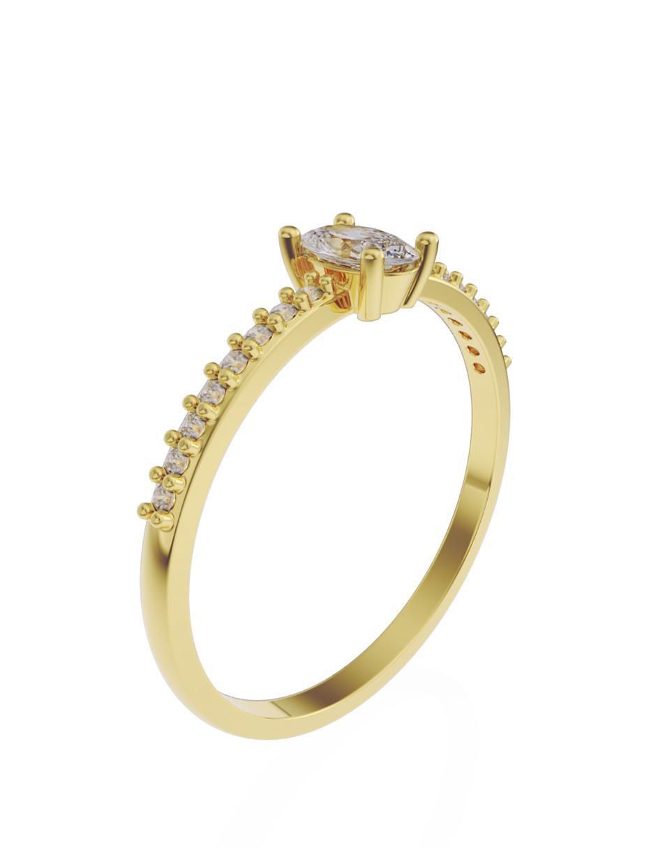 Anillo de compromiso de oro 14 K Fonelli zirconia