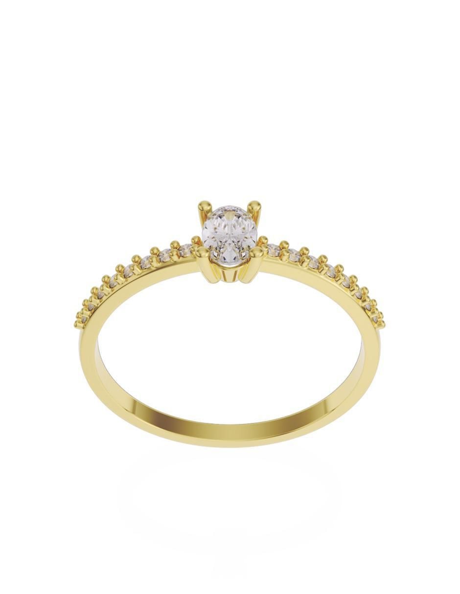 Anillo de compromiso de oro 14 K Fonelli zirconia