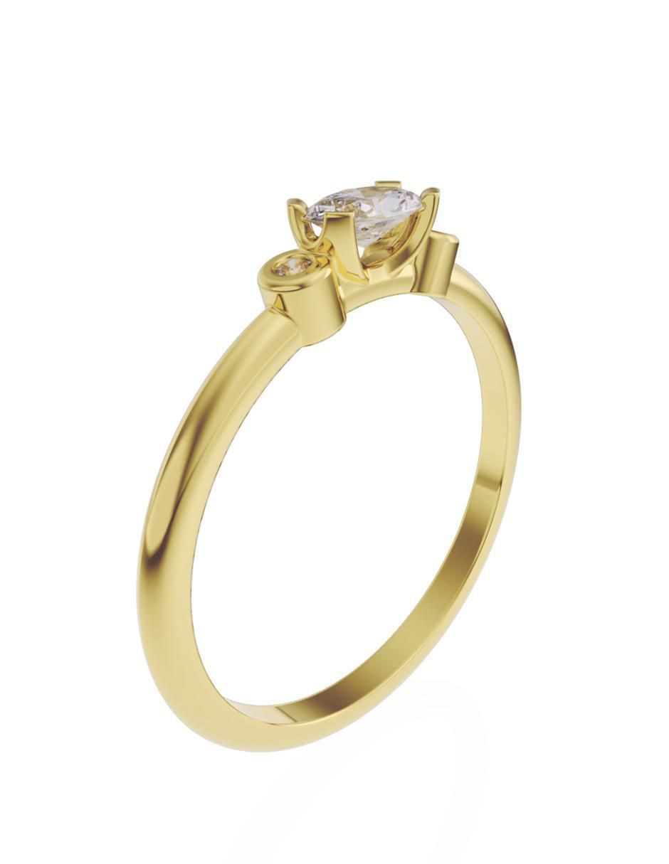 Anillo de compromiso de oro 14 K Fonelli zirconia