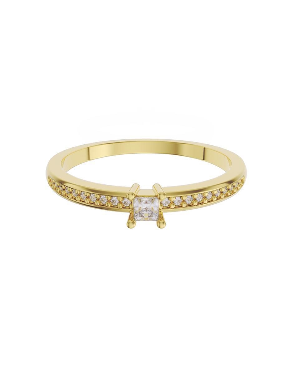 Anillo de compromiso de oro 14 k zirconia
