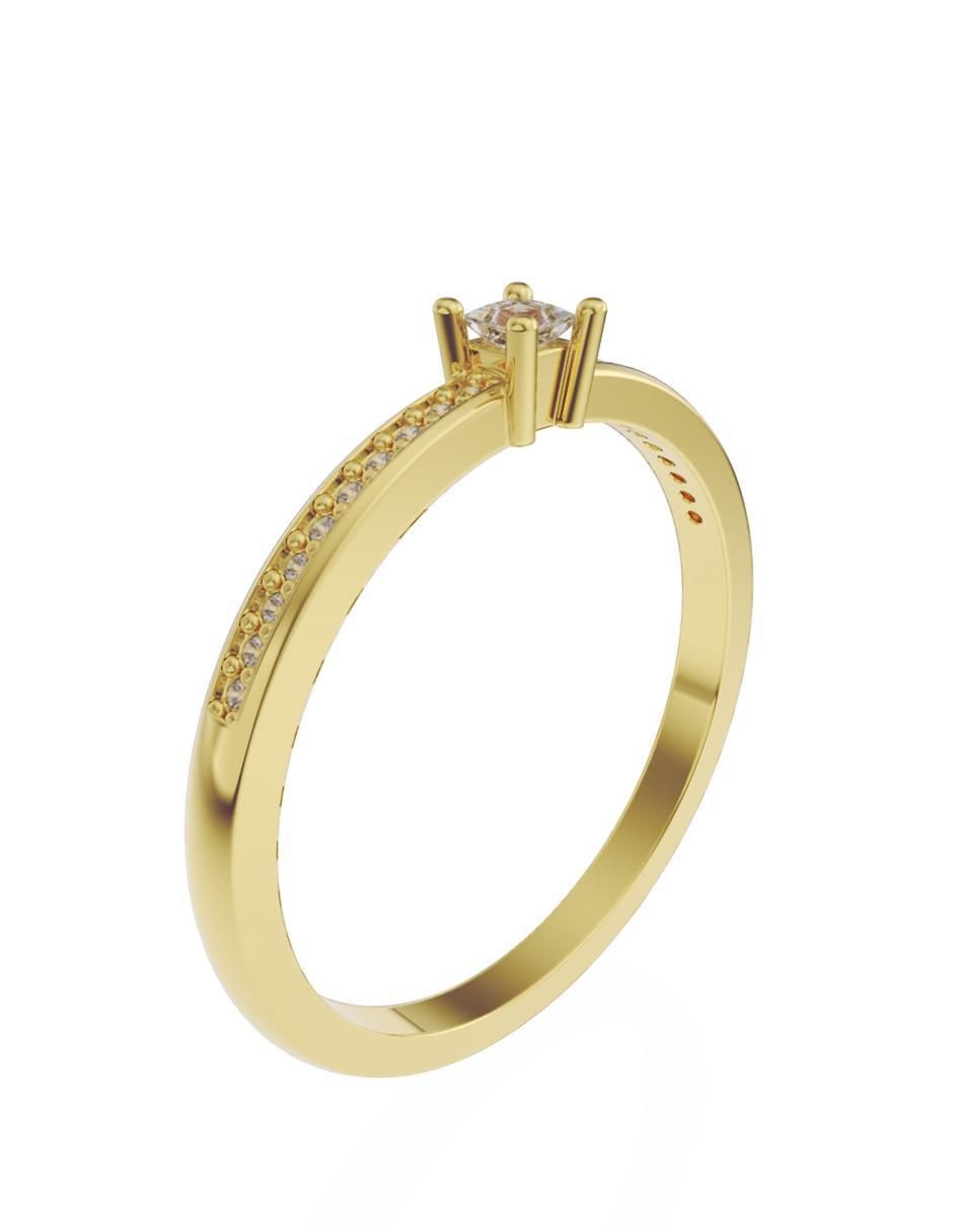 Anillo de compromiso de oro 14 K Fonelli zirconia