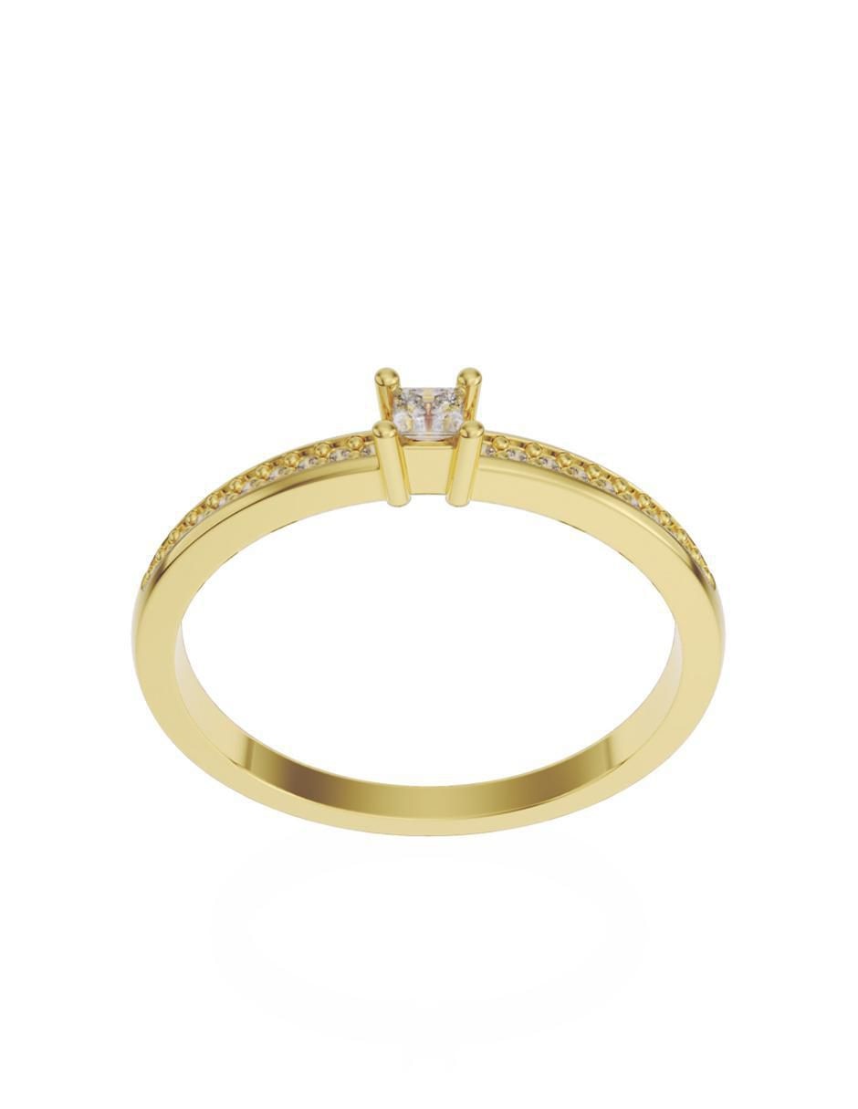Anillo de compromiso de oro 14 K Fonelli zirconia