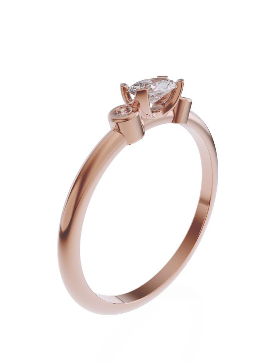 Anillo de compromiso de oro 14 k zirconia 2