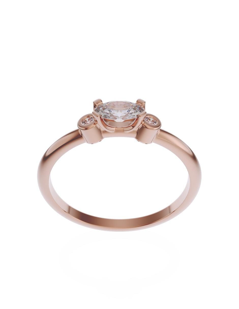 Anillo de compromiso de oro 14 k zirconia 3