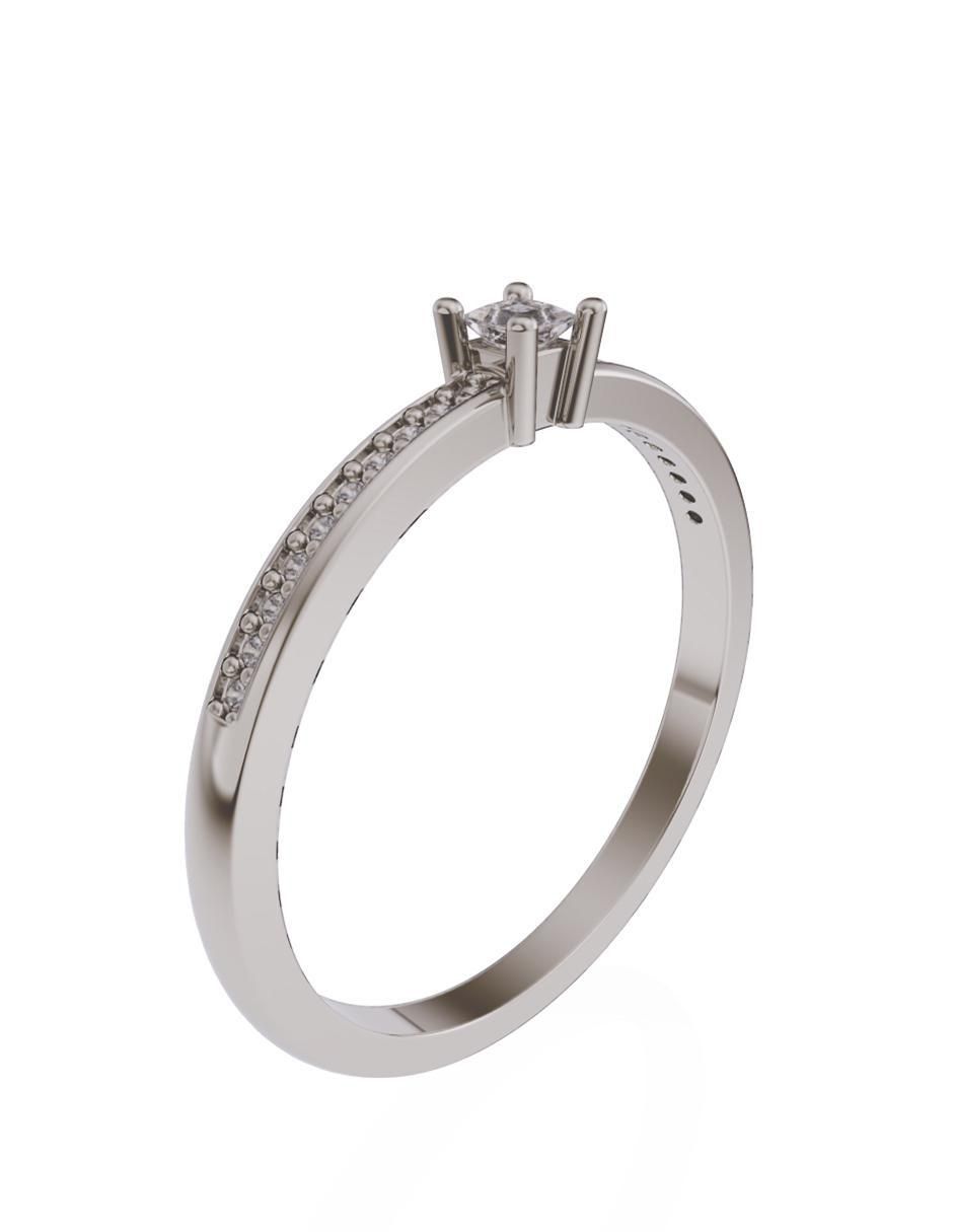 Anillo de compromiso de oro 14 k zirconia 2