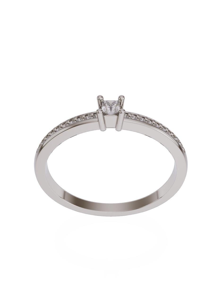 Anillo de compromiso de oro 14 k zirconia 3