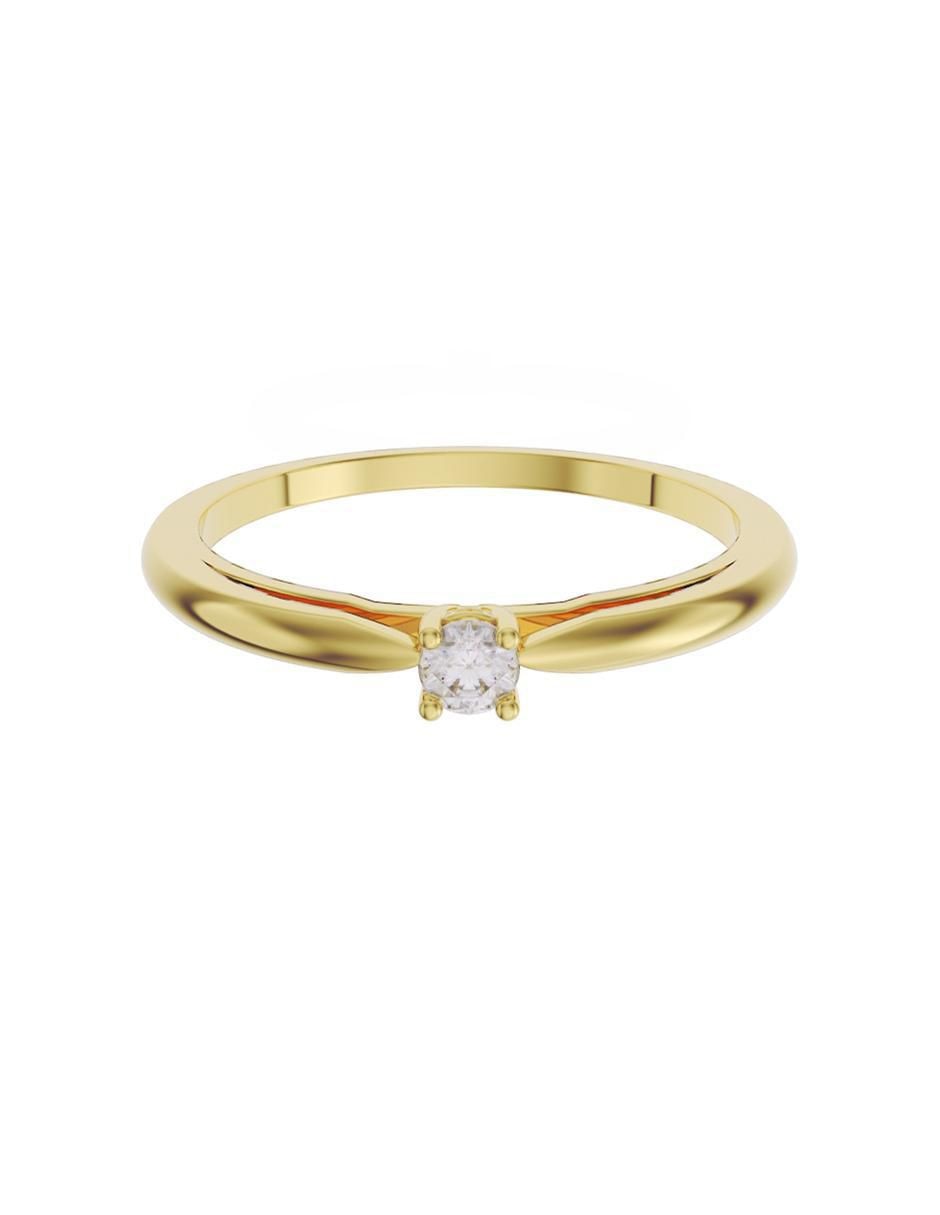 Anillo de compromiso de oro 14 k zirconia