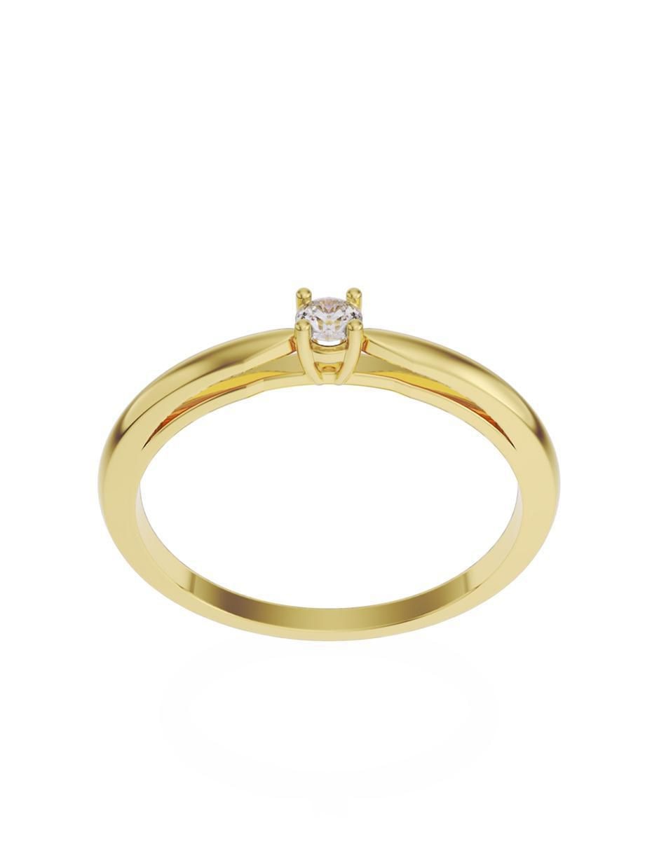 Anillo de compromiso de oro 14 k zirconia 3